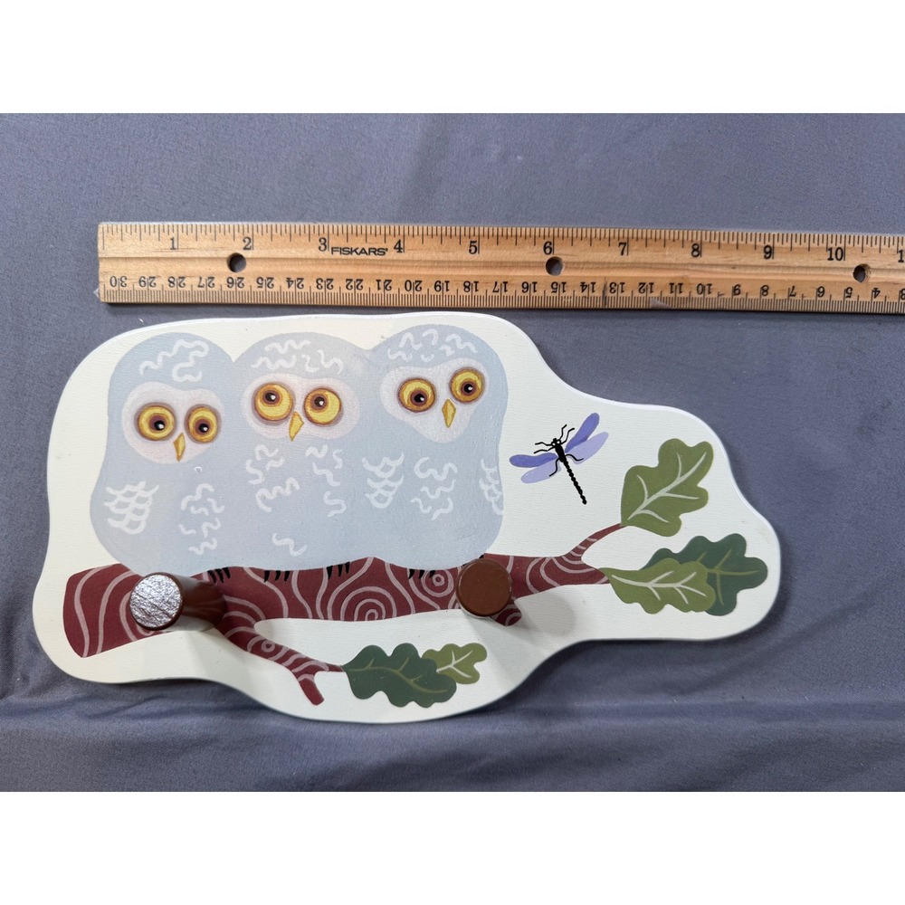 IKEA Vandring Owl Wall Hook Rack 21576 Wood Nursery Decor Kids Room 9.5 Inch